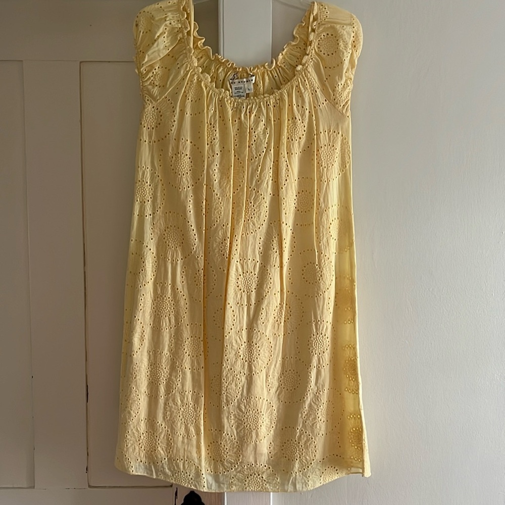 Max Studio Yellow Eyelet Dress